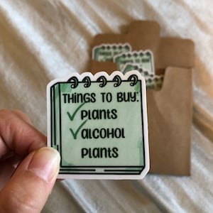 Plantas Alcohol Plantas // Pegatina de botella de agua / Pegatina linda / Regalo para / Pegatina portátil / Pegatina MacBook / Pegatina Hydro Flask
