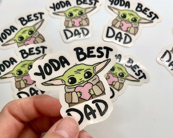 Yoda Best Dad // Adesivo per bottiglia d'acqua / Adesivo carino / Regalo per / Adesivo per laptop / Adesivo per MacBook / Adesivo Hydro Flask