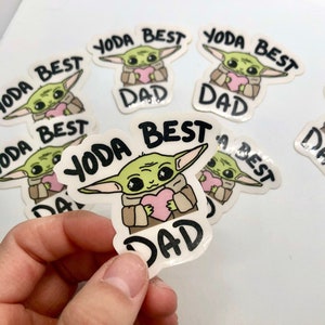 Yoda Best Dad || Wasserflasche Aufkleber | Niedlicher Sticker | Geschenk für | Laptop Aufkleber | MacBook Aufkleber | Hydro Flask Sticker