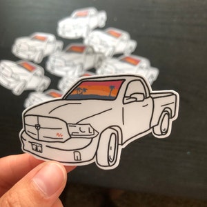 Autocollant Dodge Ram R/T || Autocollant de bouteille d'eau | Autocollant mignon | Cadeau pour | Autocollant pour ordinateur portable | Autocollant MacBook | Flacon Hydro Sticker
