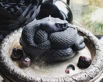 Snake candle, serpent candle, serpents, black snake candle, ritual candle, witch candle, altar candle, lilith candle