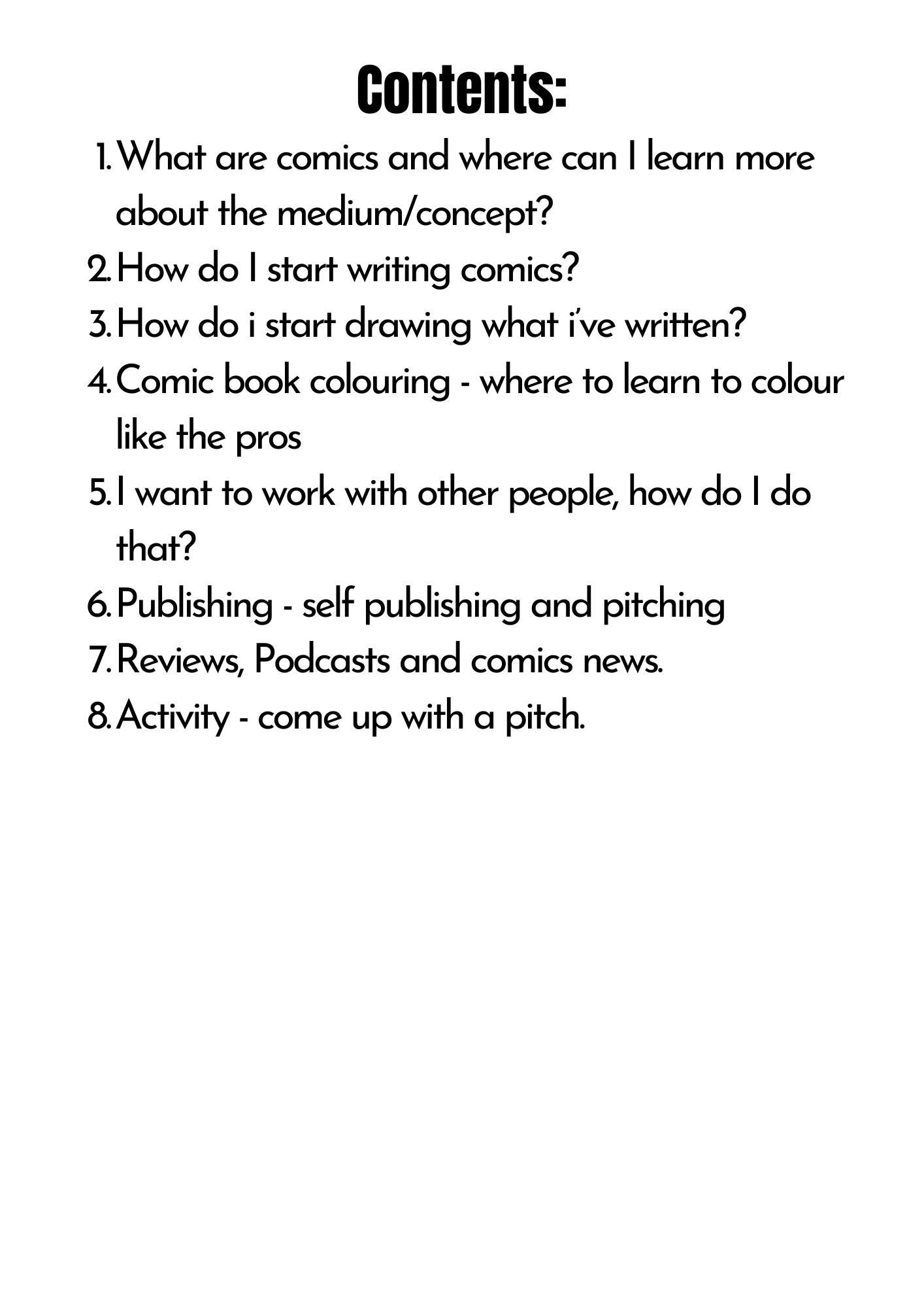 Comics 101 - A Beginner's Guide to Making Comics (booklet) - Etsy