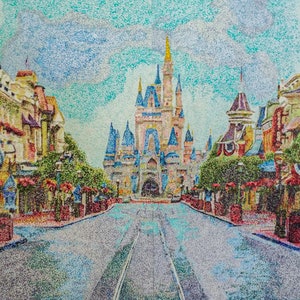 Cinderella Castle Pointillism Painting (PRINT)