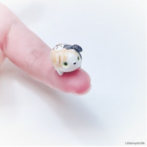 small porcelain hamster animal jewelry with 22k gold detail tiny dwarf hamster one of kind gift for pet owner Ceramic hamster necklace