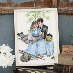 Courting Couple Print, Digital Download, PDF, Wall Art