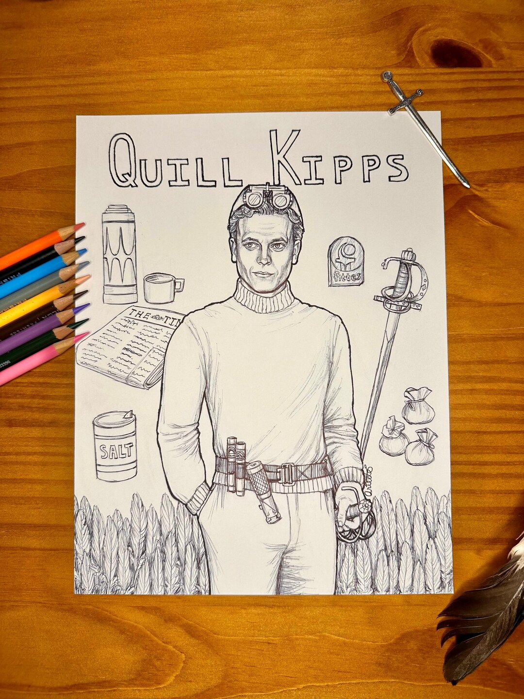 Quill Kipps Coloring Page, Digital Download, PDF - Etsy