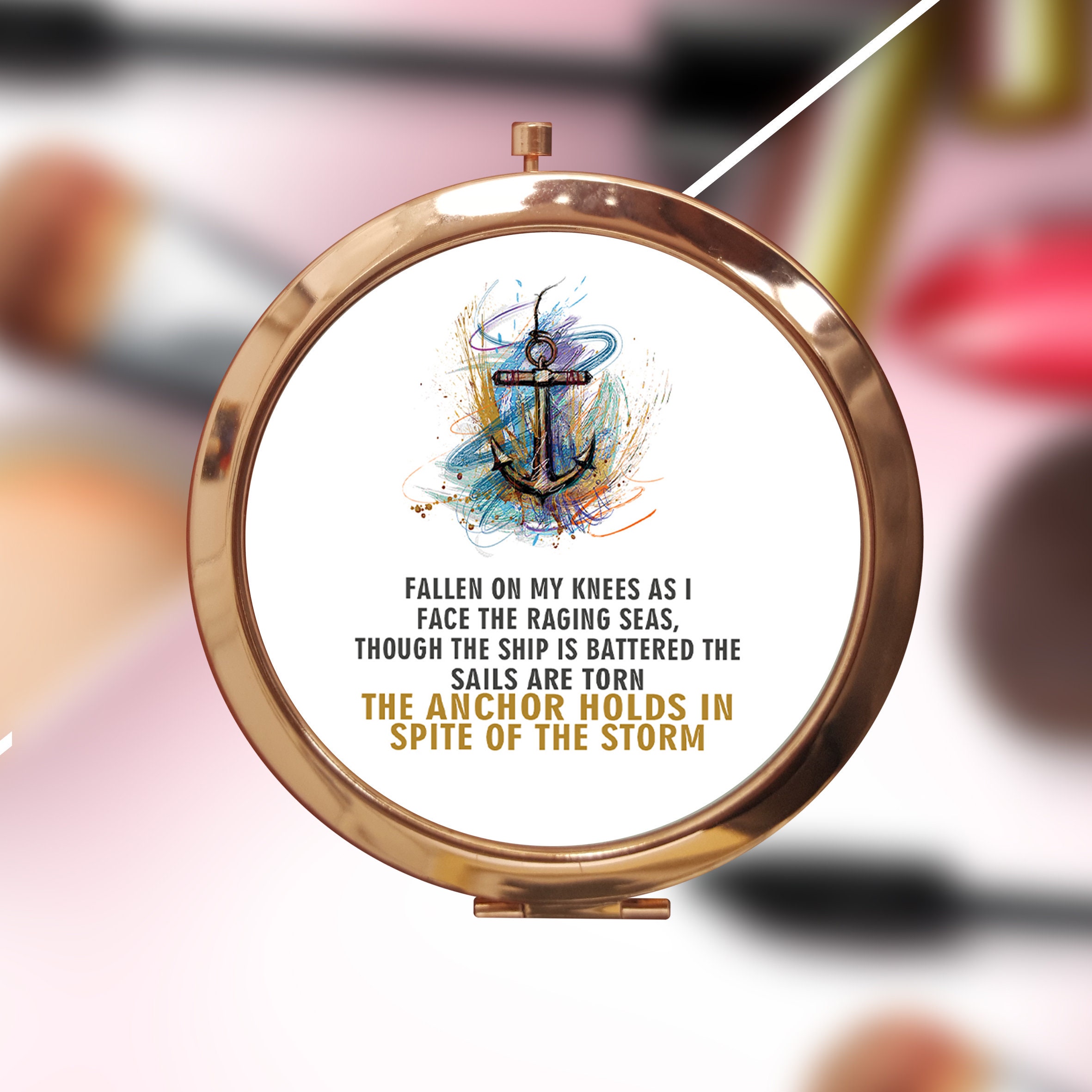 Christian Inspirational Personalised Compact Mirror. Unique Etsy UK