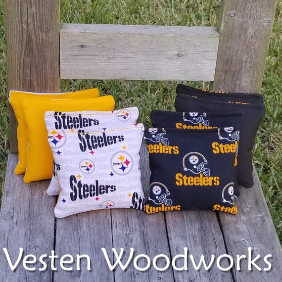 Pittsburgh Steelers Set of 8 Cornhole Bags FREE SHIPPING 