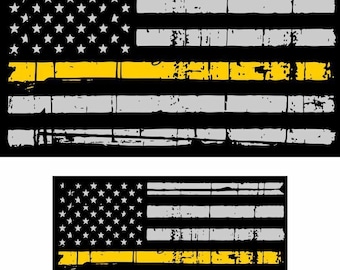 12 2/" Thin SILVER Line Subdued American Flag Decal Sticker Corrections Guard RL