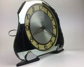 Stunning Smiths Art Deco Mirrored Table, Mantel Clock, 1930s