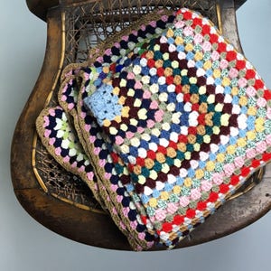 Charming Vintage Multicolour Baby/Lap Blanket, 1980s, Made In England