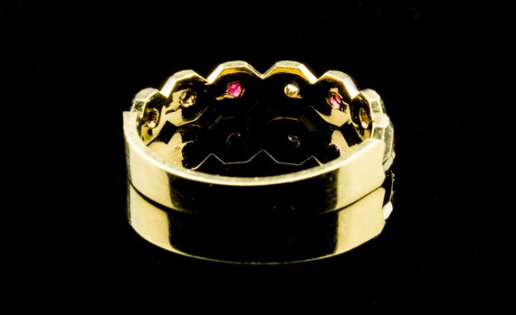 Stunning 9ct Yellow Gold Ruby & Diamond Half Eter… - image 3