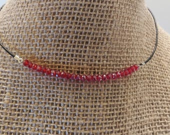 THE CRYSTAL CORD - Red Petina Leather Cord