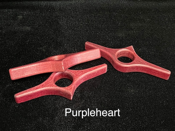 Handmade Wooden Book Page Holder: Purpleheart