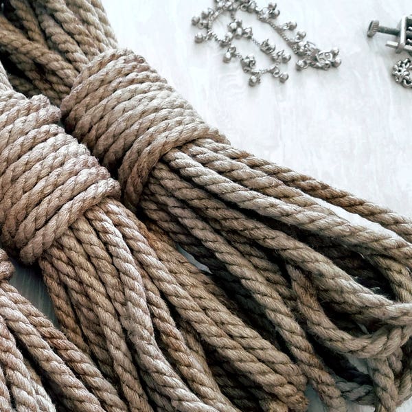 3x 8m Shibari Rope Set  6mm Hemp Conditioned with Jojoba Oil | Soft Supple and Ready to Use  |24m Total   Mature