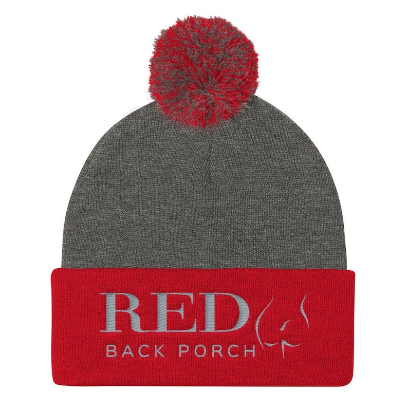 BDSM and Adult Spanking YouTube Merch Red Back Porch Poof Ball Knit Cap Mature