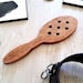 Oak Hair Brush Spanking Paddle with Holes in Dark Walnut Stain MATURE