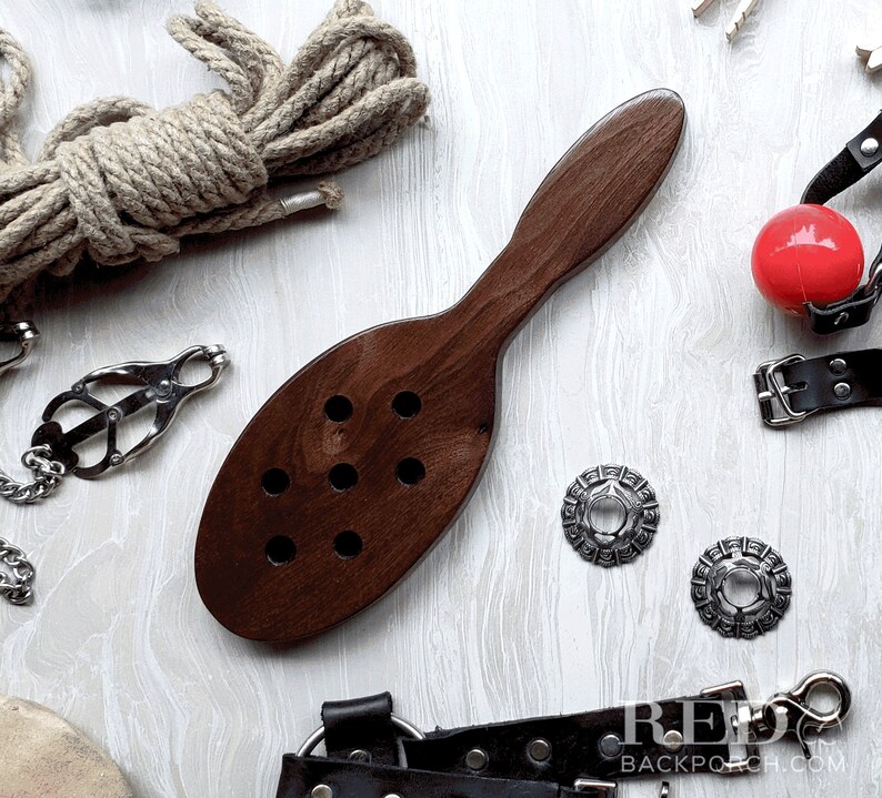 Hair Brush OTK Spanking Paddle in Black Walnut With Holes Etsy Canada