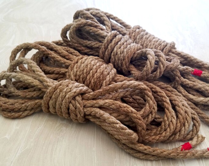 Sabry Rope Shibari Rope Set (2x) 10' + (2x) 20' 6mm Hemp Conditioned With Jojoba ...