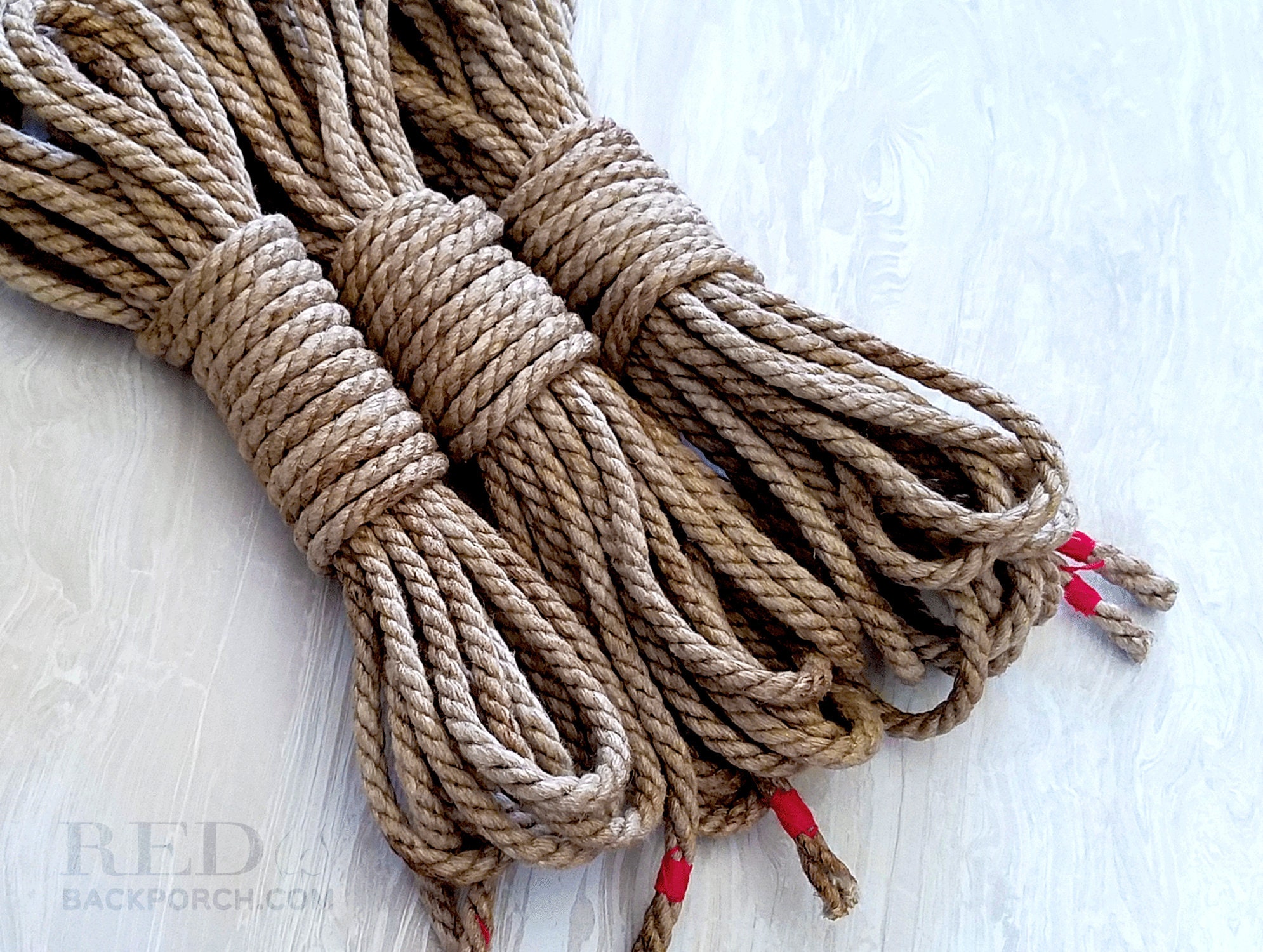 Corde de bondage japonaise en chanvre / chanvre Shibari - 20 mètres