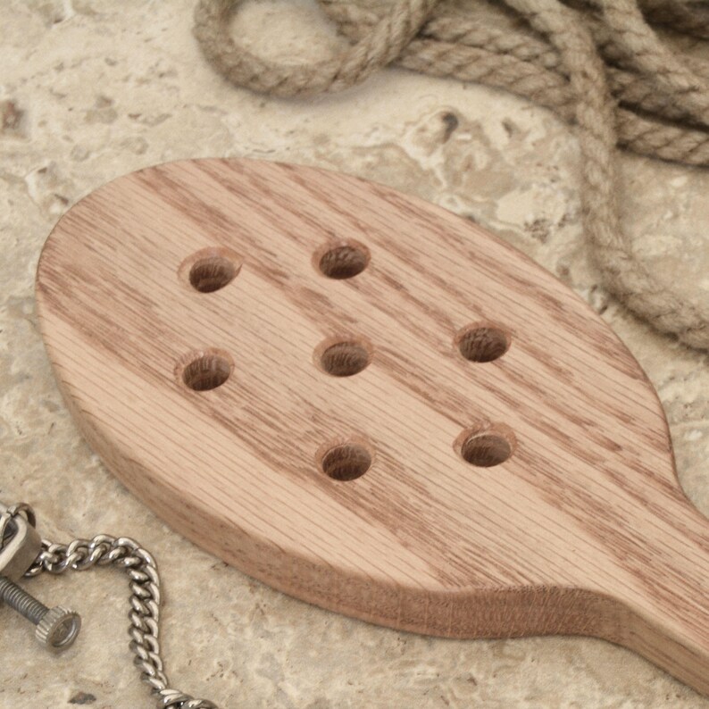 Hair Brush Paddle With Holes in Oak for BDSM Adult Spanking & Etsy
