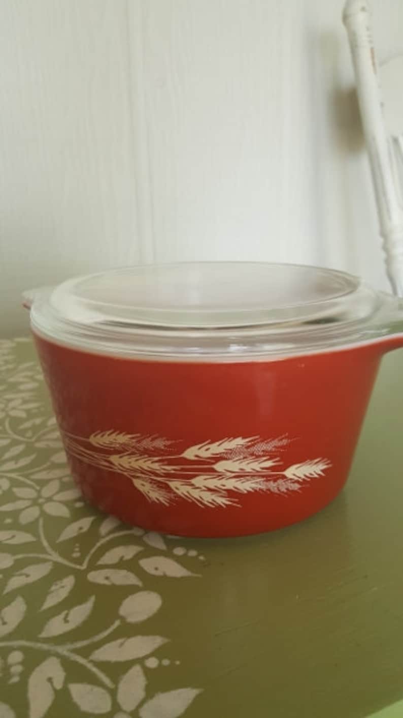 covered casserole cottage modern farmhouse cookware vintage pyrex Pyrex covered dish pyrex with lid gift for cook Autumn Harvest