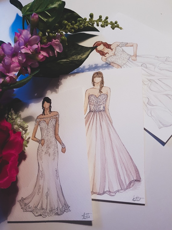 CUSTOM Wedding Dress Illustration - Etsy