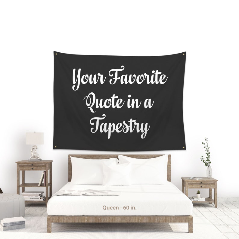 Quote Tapestry Custom Quote Print on a Fabric Wall Art for Etsy