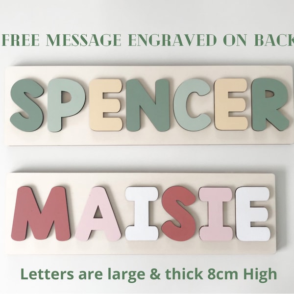 Personalised Wooden Kids Name Puzzle: Montessori Kids Toy, First Birthday Gift