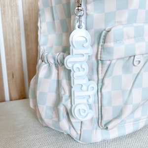 Étiquette à sac en acrylique bohème pour enfants, triple couche | Porte-clés 3D avec prénom personnalisé | Cartable pour enfants | Étiquettes pour sac à dos Kinder kids | Sac acrylique pour enfants