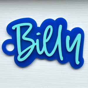Acrylic Kids School bag name Tags | 3D Personalised Colourful Bag Tag | Personalised bag tag for kids | Custom Kinder Bag Tag