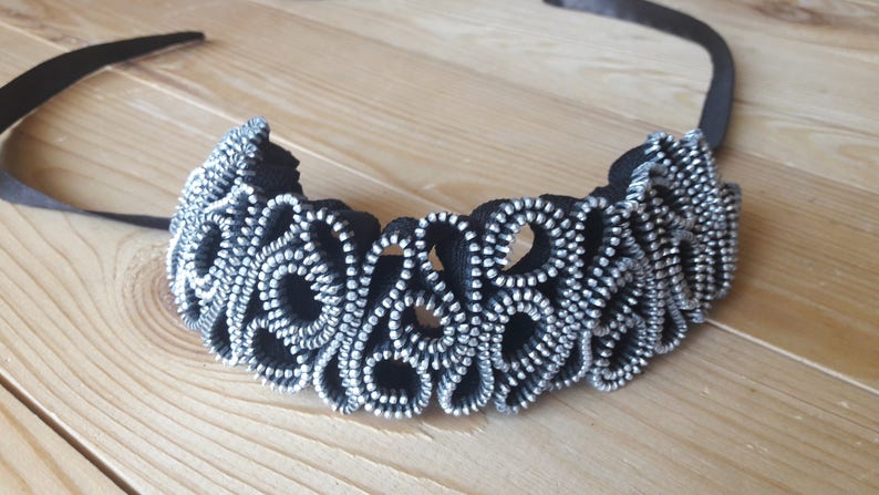 Zipper Bracelet Black metal bracelet Creative jewelry Urban jewelry Unique bracelet Unusual jewelry Industrial bracelet Metal bracelet