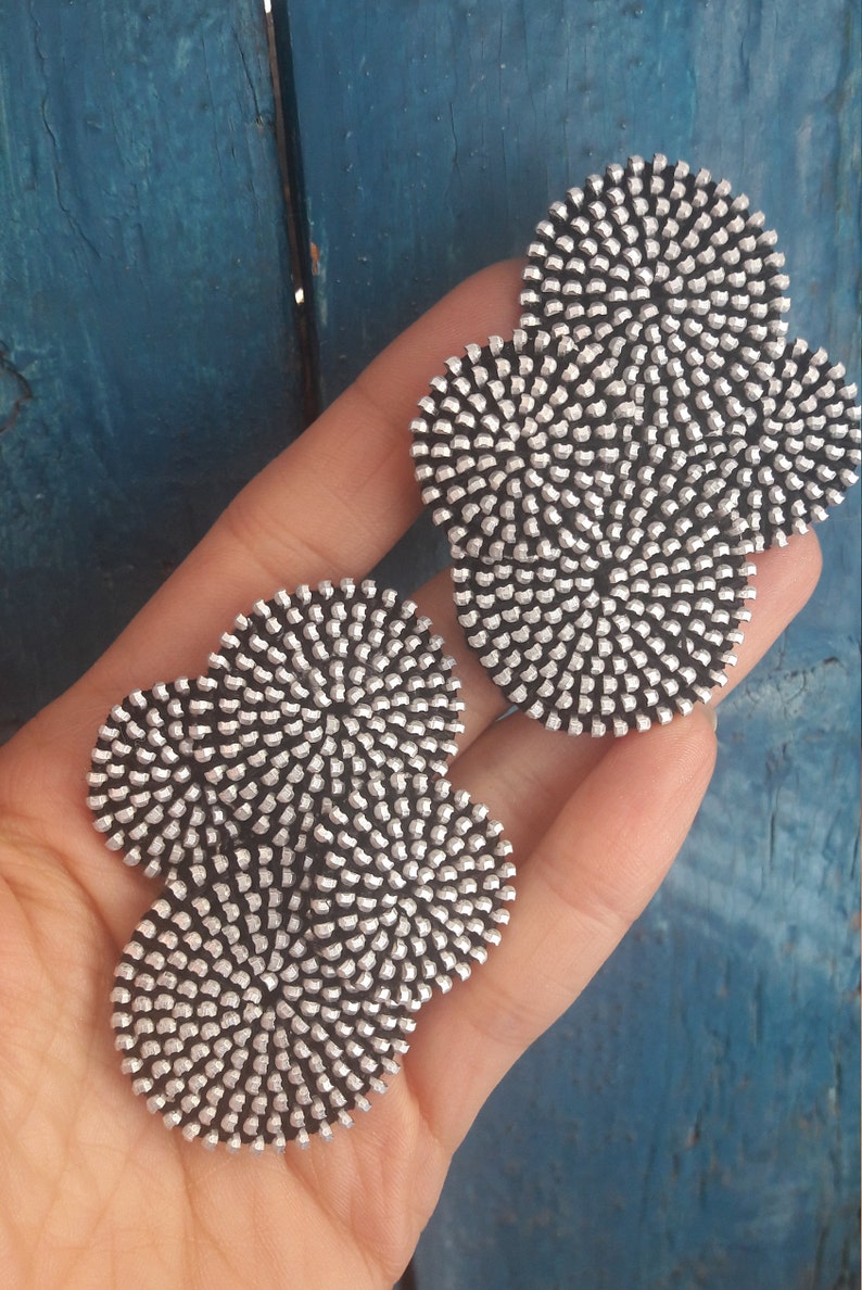 Geometric style earrings Contemporary earrings Round earrings Etsy