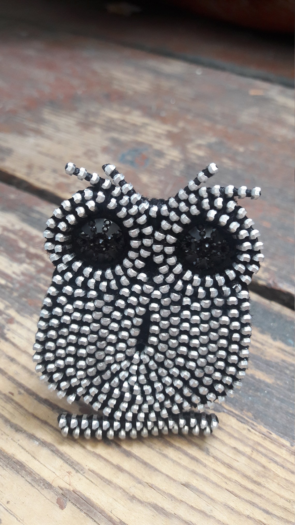 Owl brooch pin Bird brooch Owl Brooch Owl pin Zipper jewelry Etsy