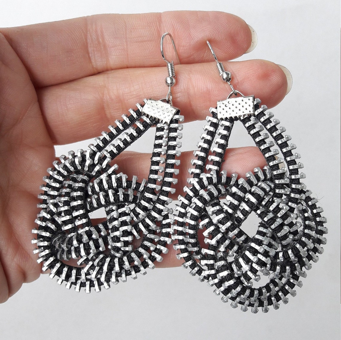 Industrial earrings Zipper jewelry Zipper earrings Industrial Etsy