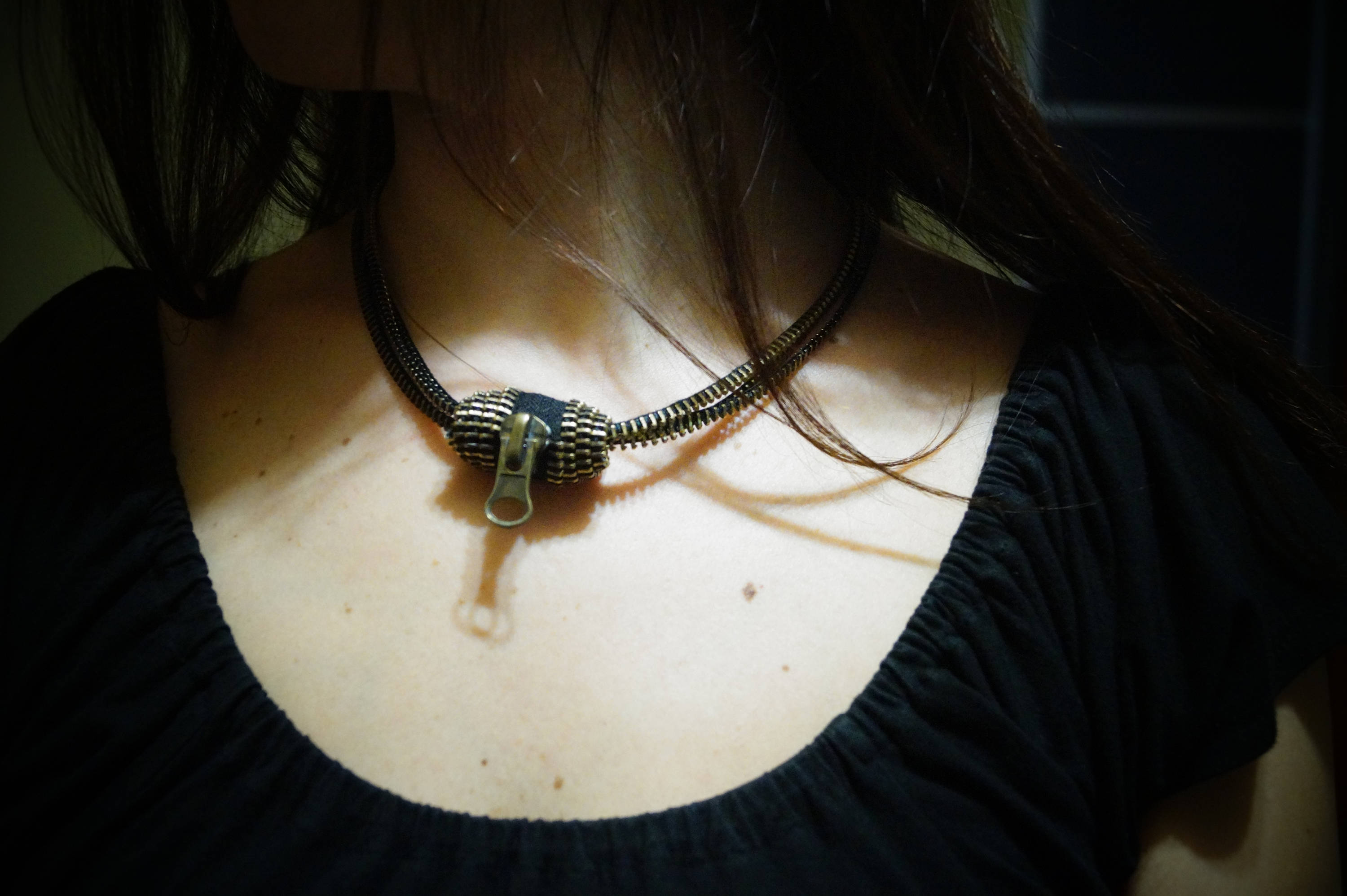 Rock choker Steampunk choker Zipper choker Unique chokers Etsy