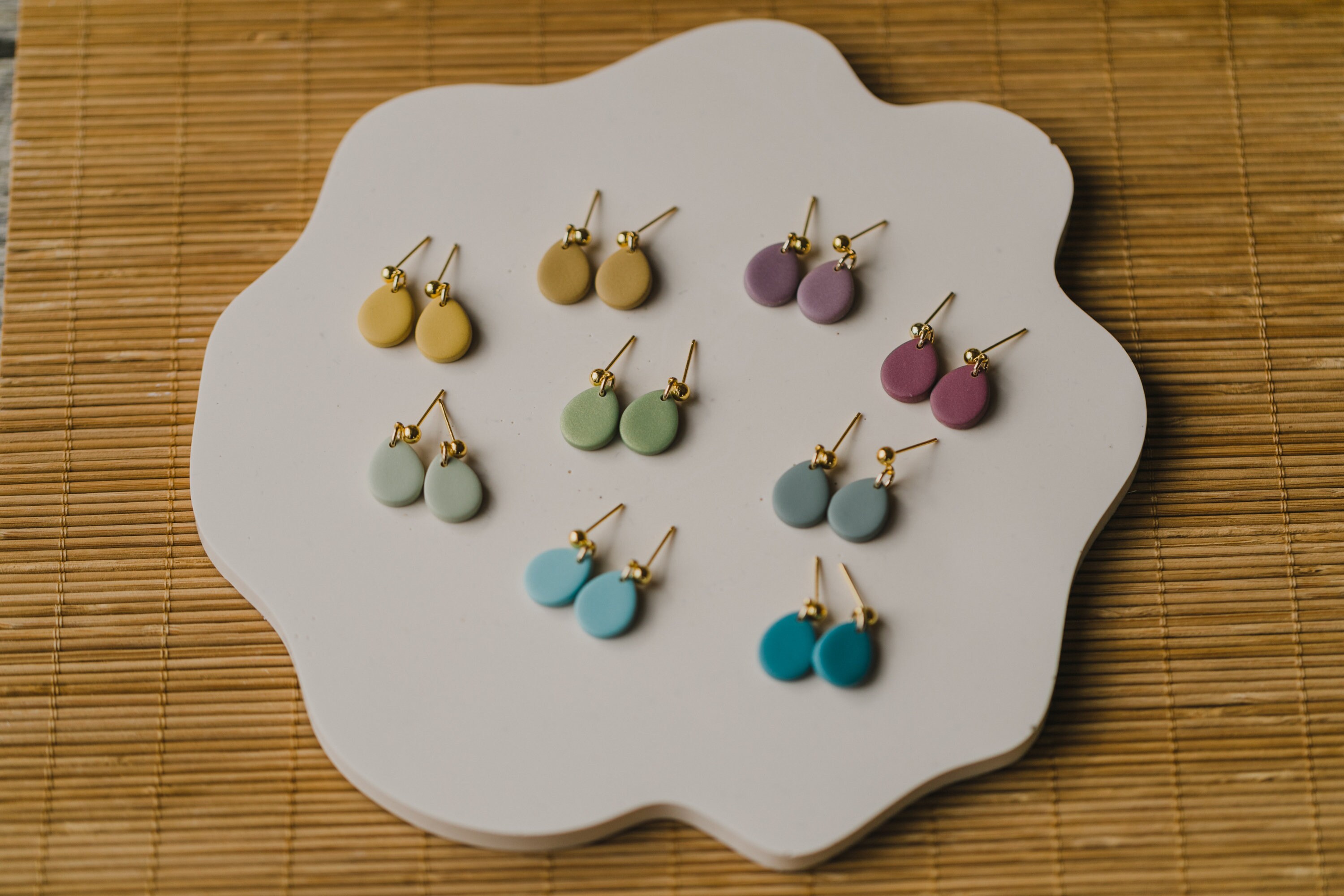 Small Teardrop Polymer Clay Earrings // NOMI earrings // Teardrop Clay