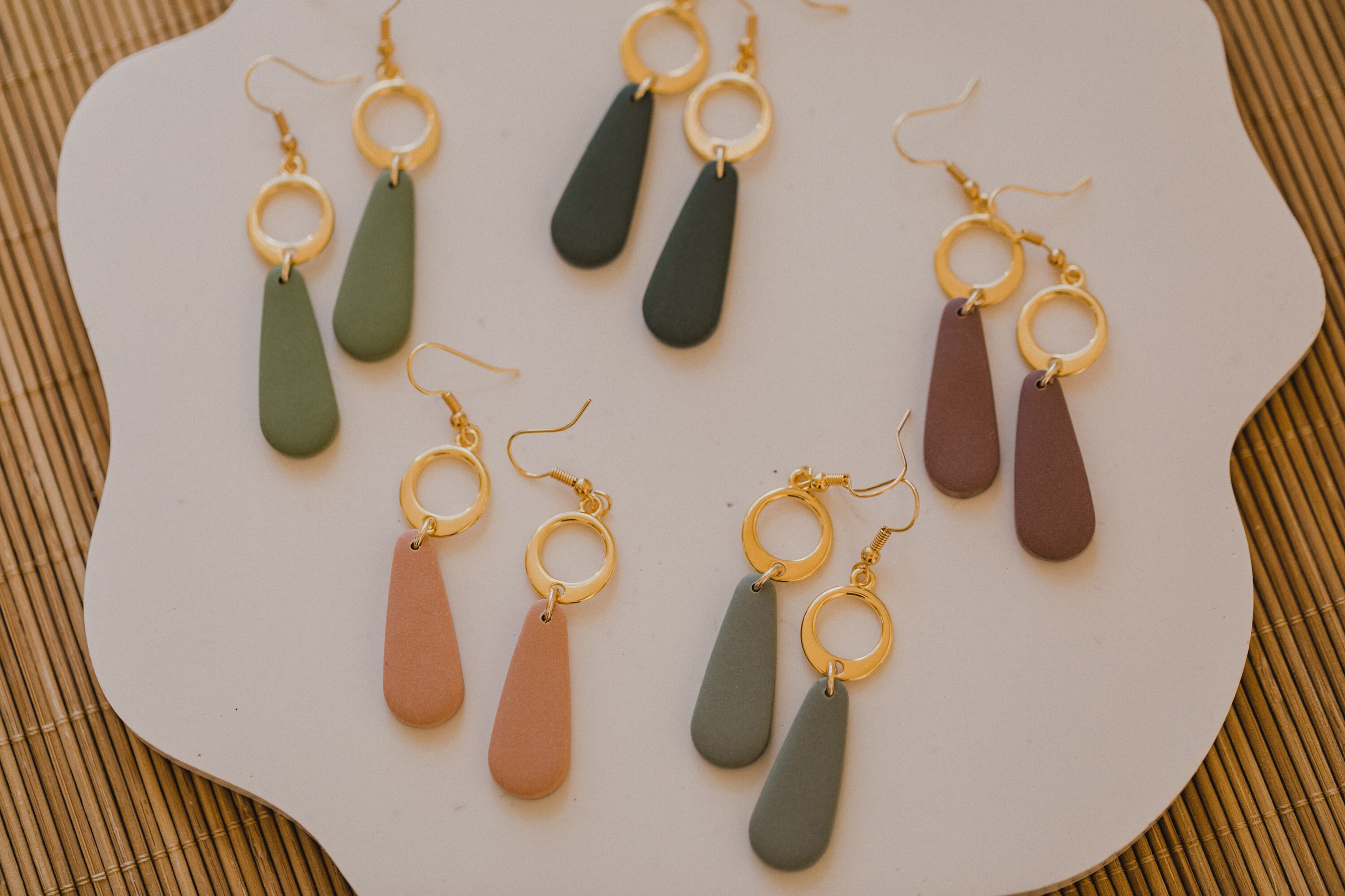 Polymer Clay Earrings Teardrop Earrings Clay Earrings