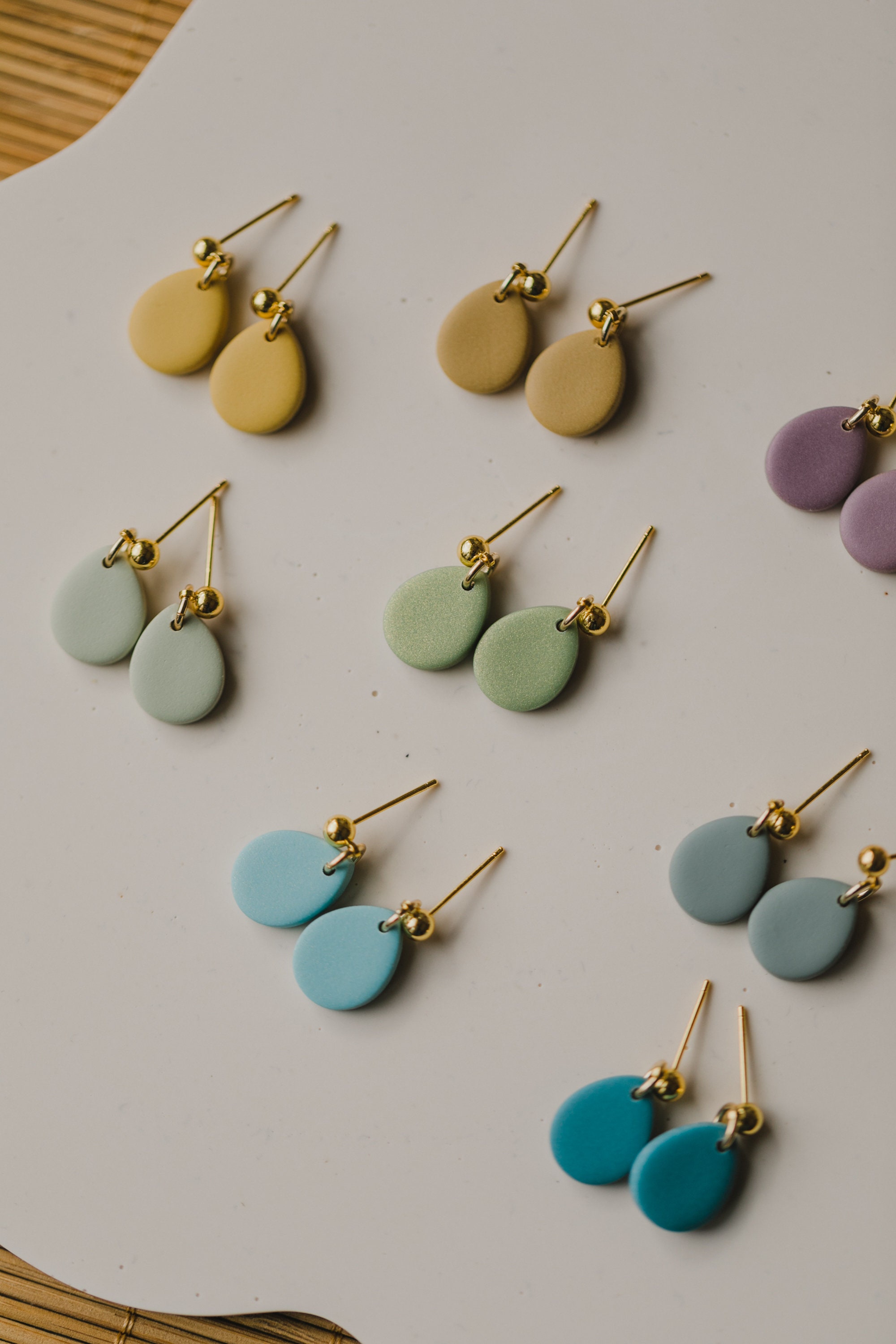 Small Teardrop Polymer Clay Earrings // NOMI earrings // Teardrop Clay