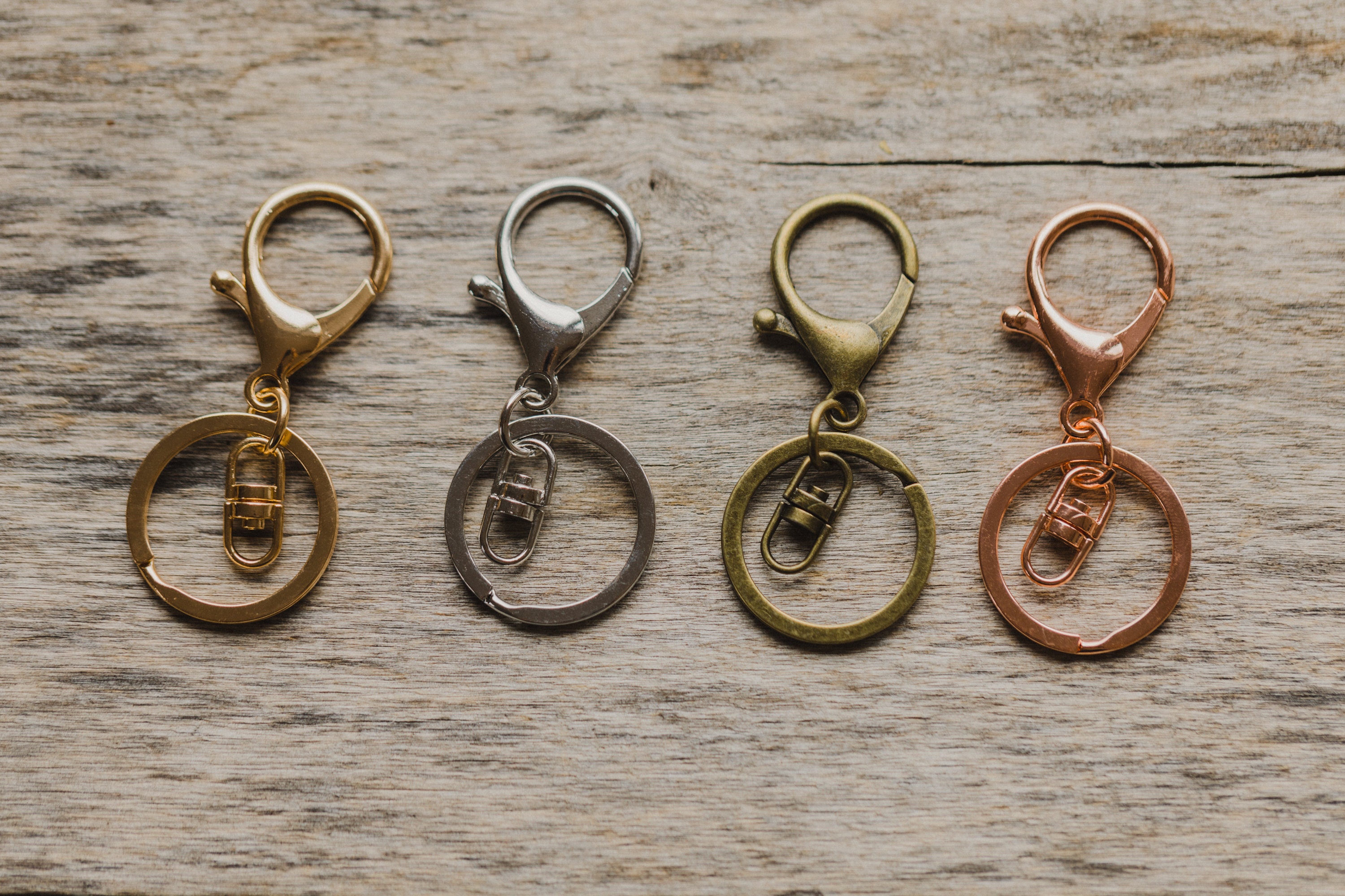 16 Stück Messing Karabiner Gold - Schlüsselanhänger Mit Schraubverschluss