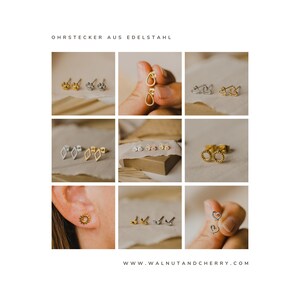 kleine goldene Herz Ohrstecker // Minimalistische Herz Ohrringe // Edelstahl Ohrringe in gold // Hochzeitsohrringe image 3