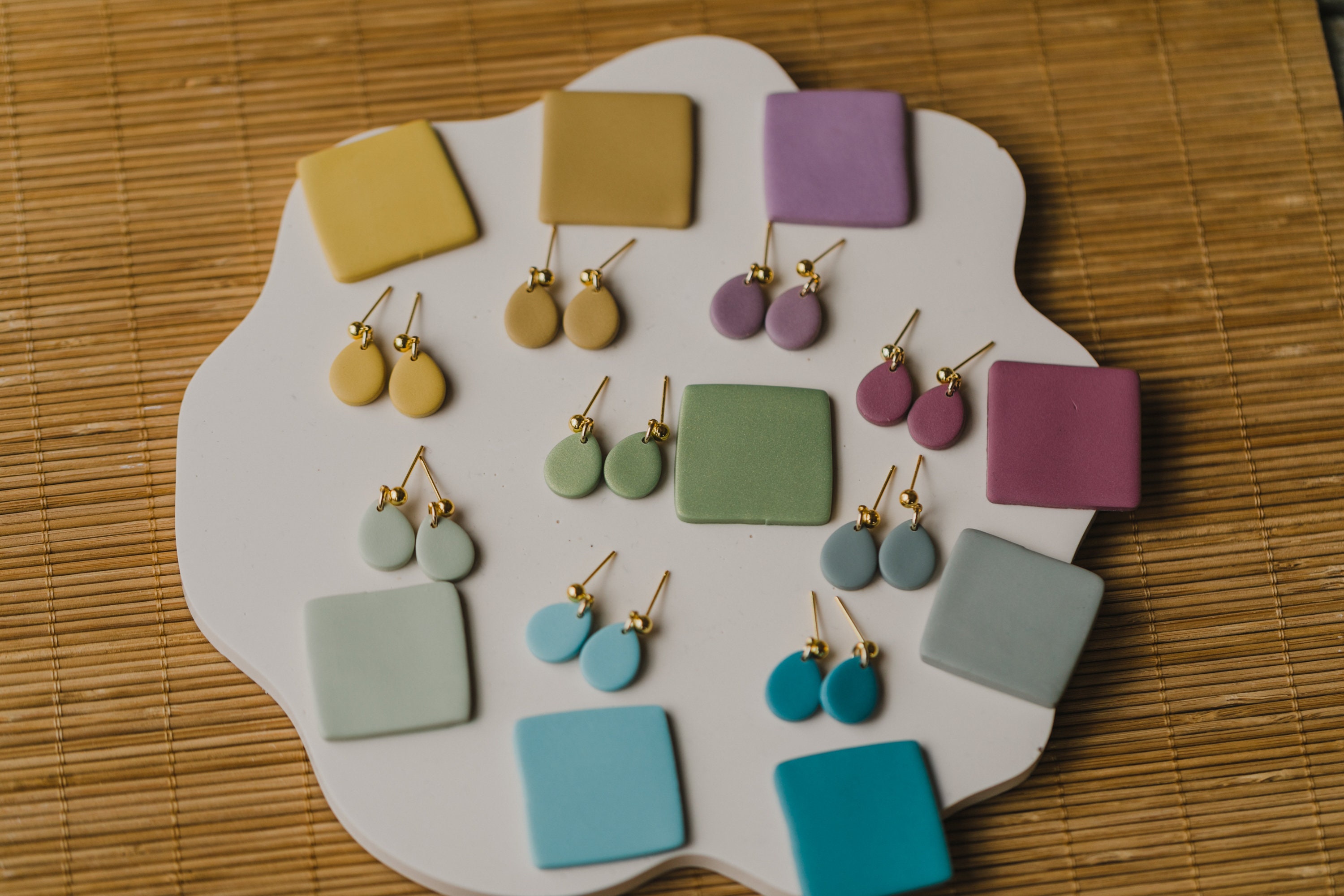 Small Teardrop Polymer Clay Earrings // NOMI earrings // Teardrop Clay