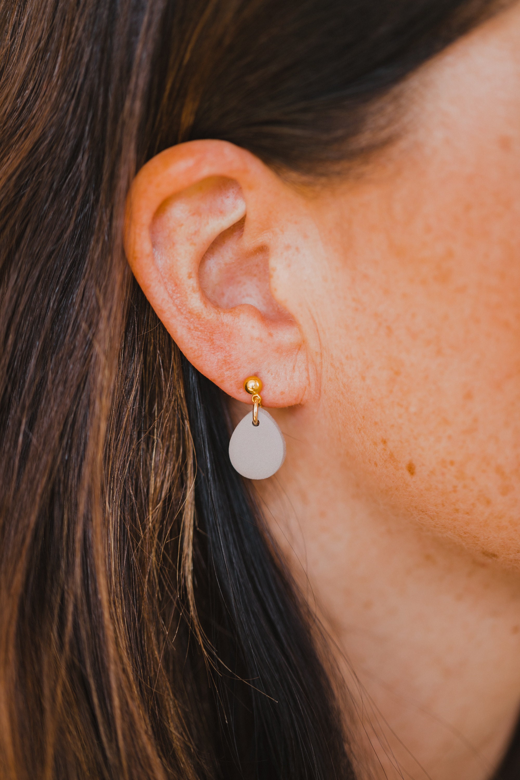 Small Teardrop Polymer Clay Earrings // NOMI earrings // Teardrop Clay