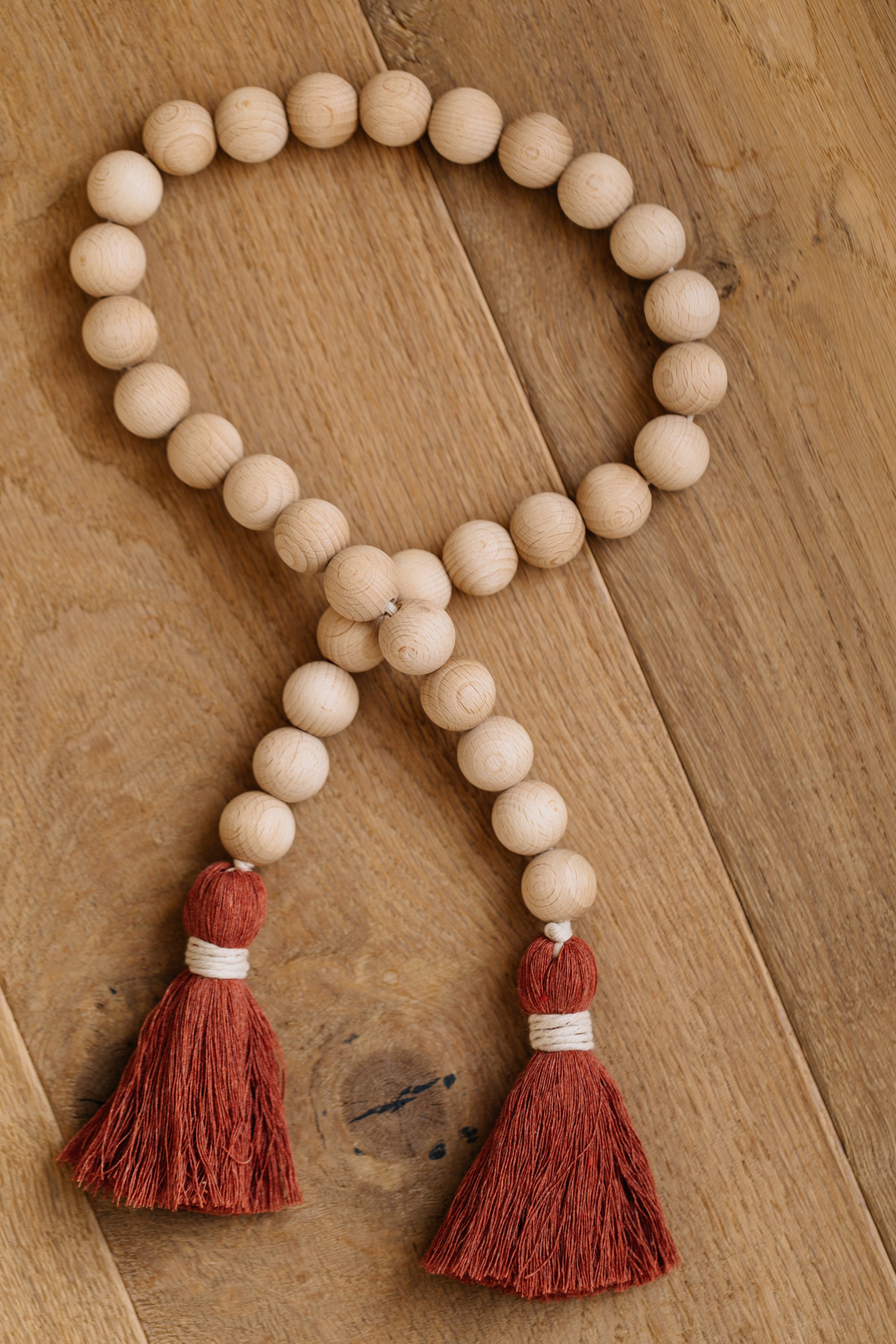 Collar de cuentas de madera cuentas de madera con borlas al | Etsy