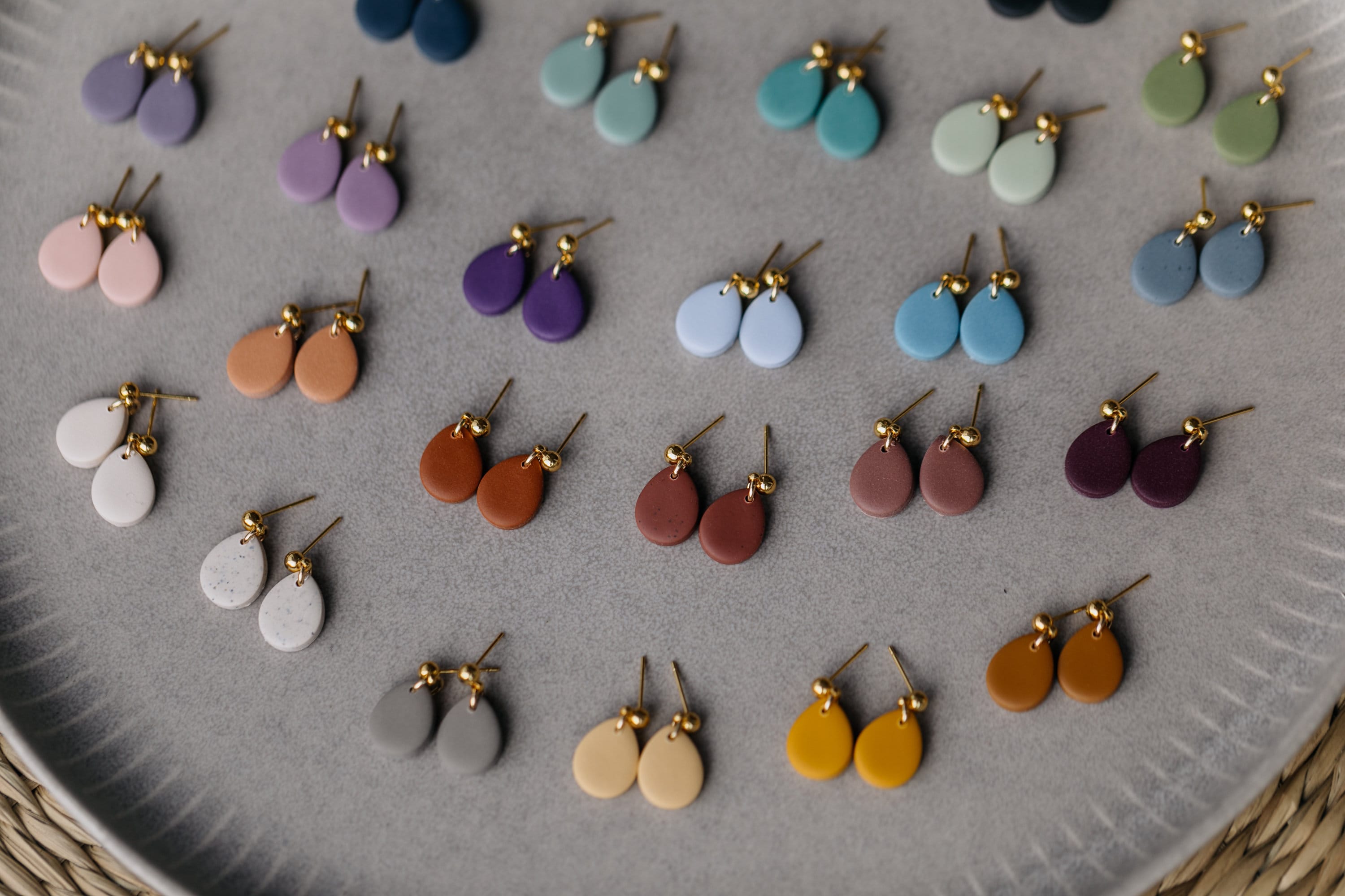 Small Teardrop Polymer Clay Earrings // NOMI earrings // Teardrop Clay