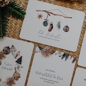 Weihnachtskarte Borer 5er Box Tannenbäume Auf Naturpapier
