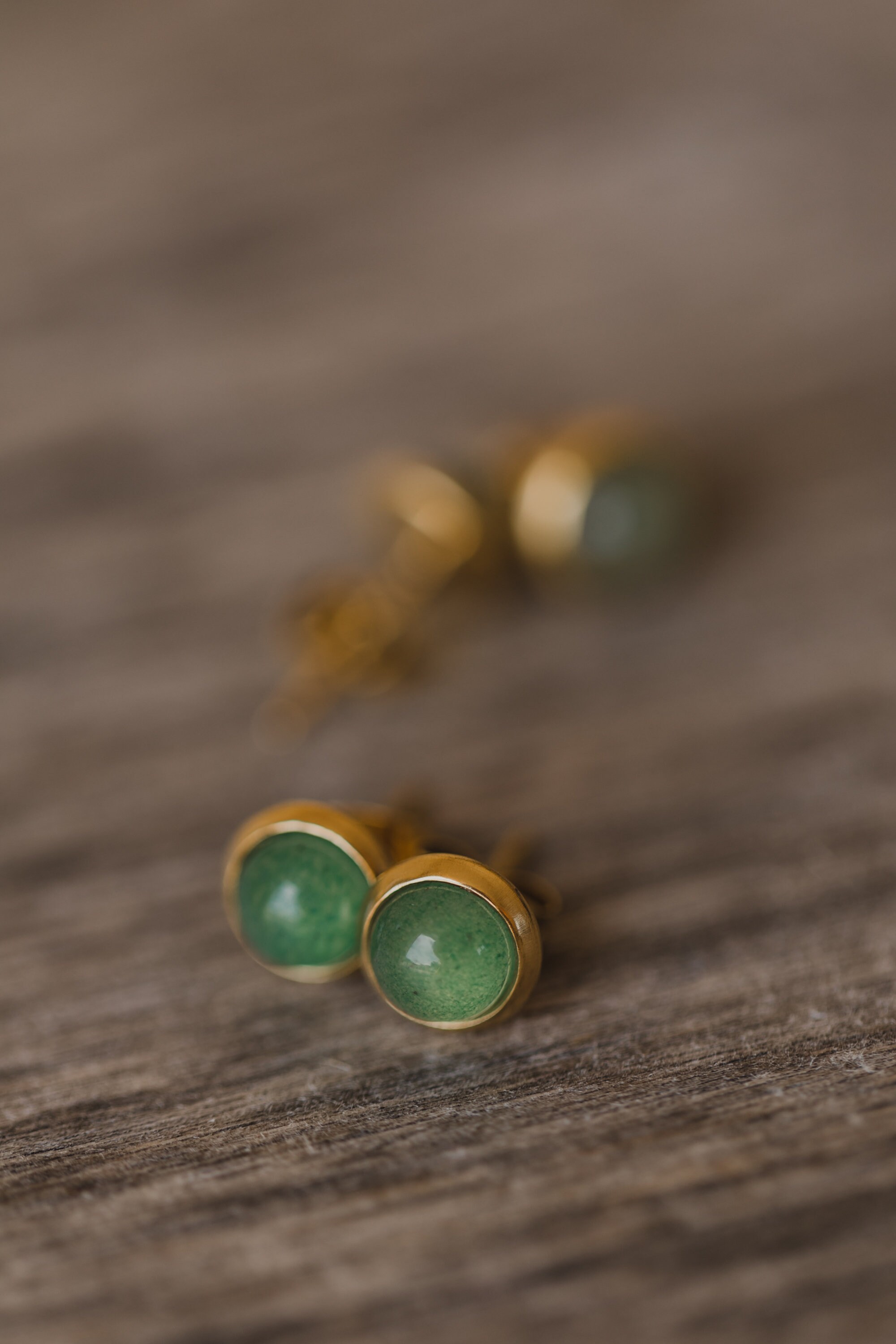 Mini Ohrstecker Ohrringe Aventurin Ohrstecker Grun Hellgrun Naturstein Aventurin Fassung Gold Rosegold 6 Mm Nickelfrei