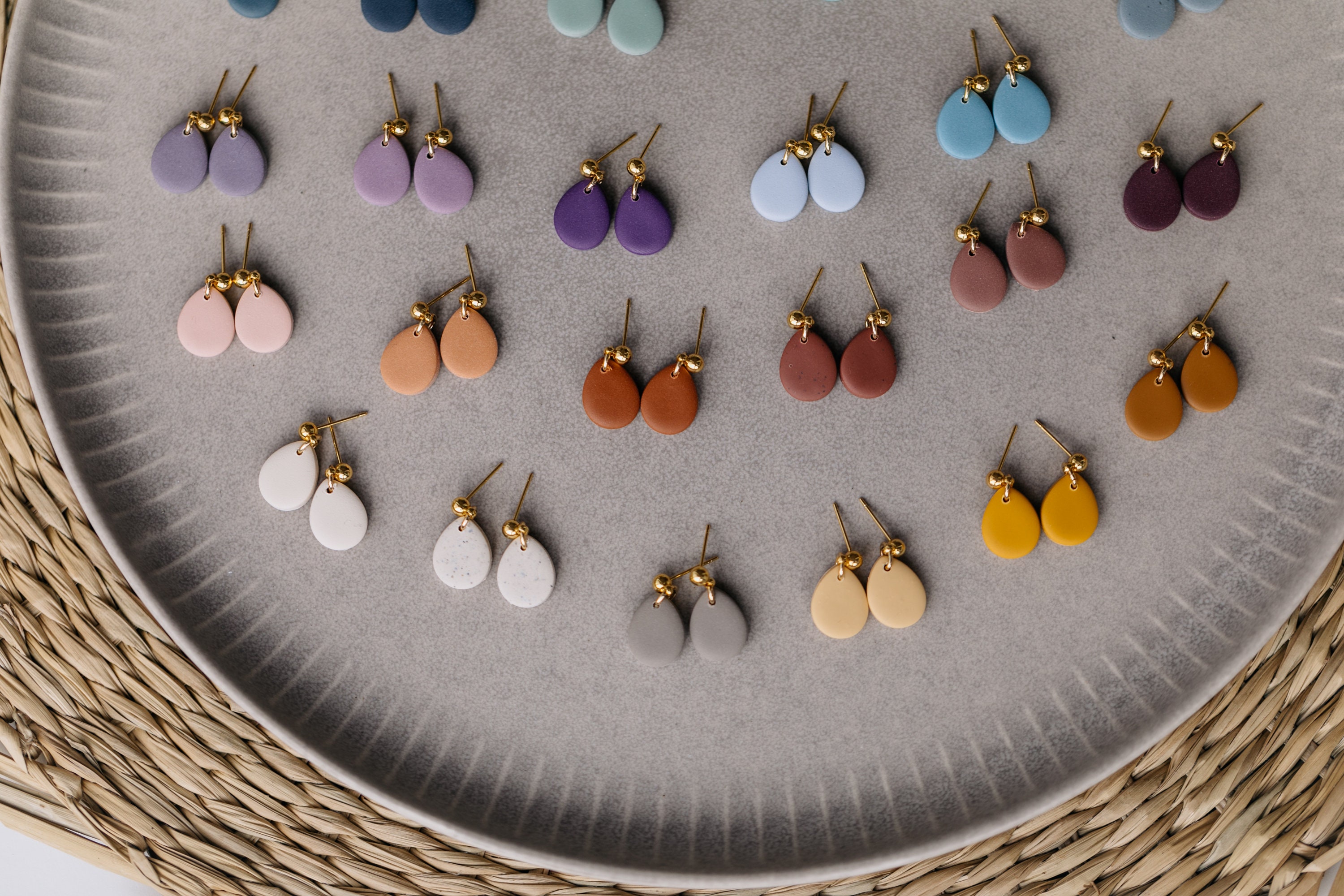 Small Teardrop Polymer Clay Earrings // NOMI earrings // Teardrop Clay