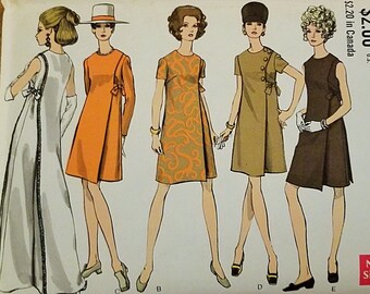 Vintage Vogue pattern 7346, 1960s Misses one piece dress in two lengths size 16
