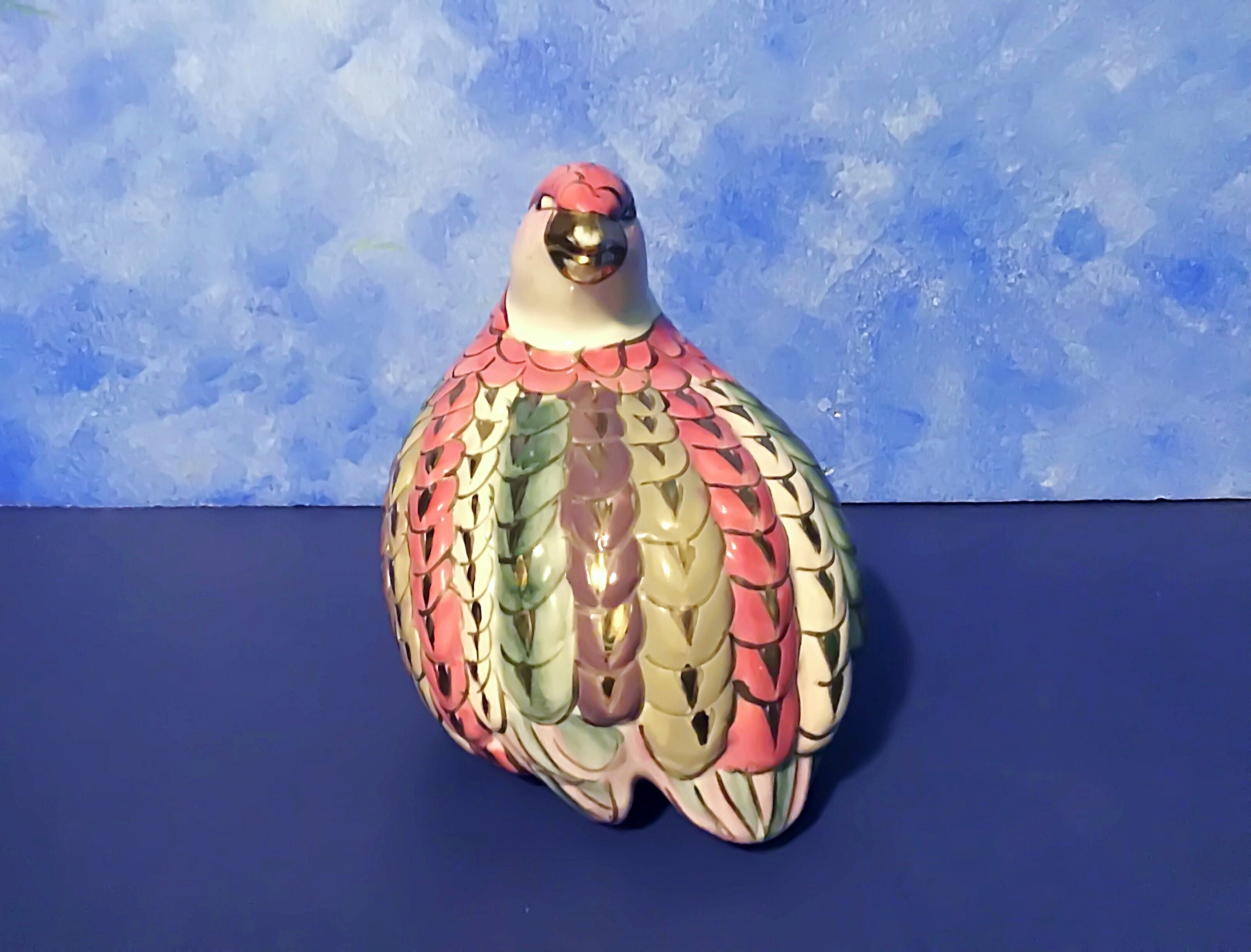 Handcrafted Porcelain Quail Figurine Vintage Colorful Bird Etsy